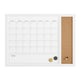 White Woodgrain |#| Dry Erase Magnetic Monthly Calendar/Cork Board - White Woodgrain Frame - 24x18