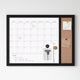 Black Woodgrain |#| Dry Erase Magnetic Monthly Calendar/Cork Board - Black Woodgrain Frame - 24x18