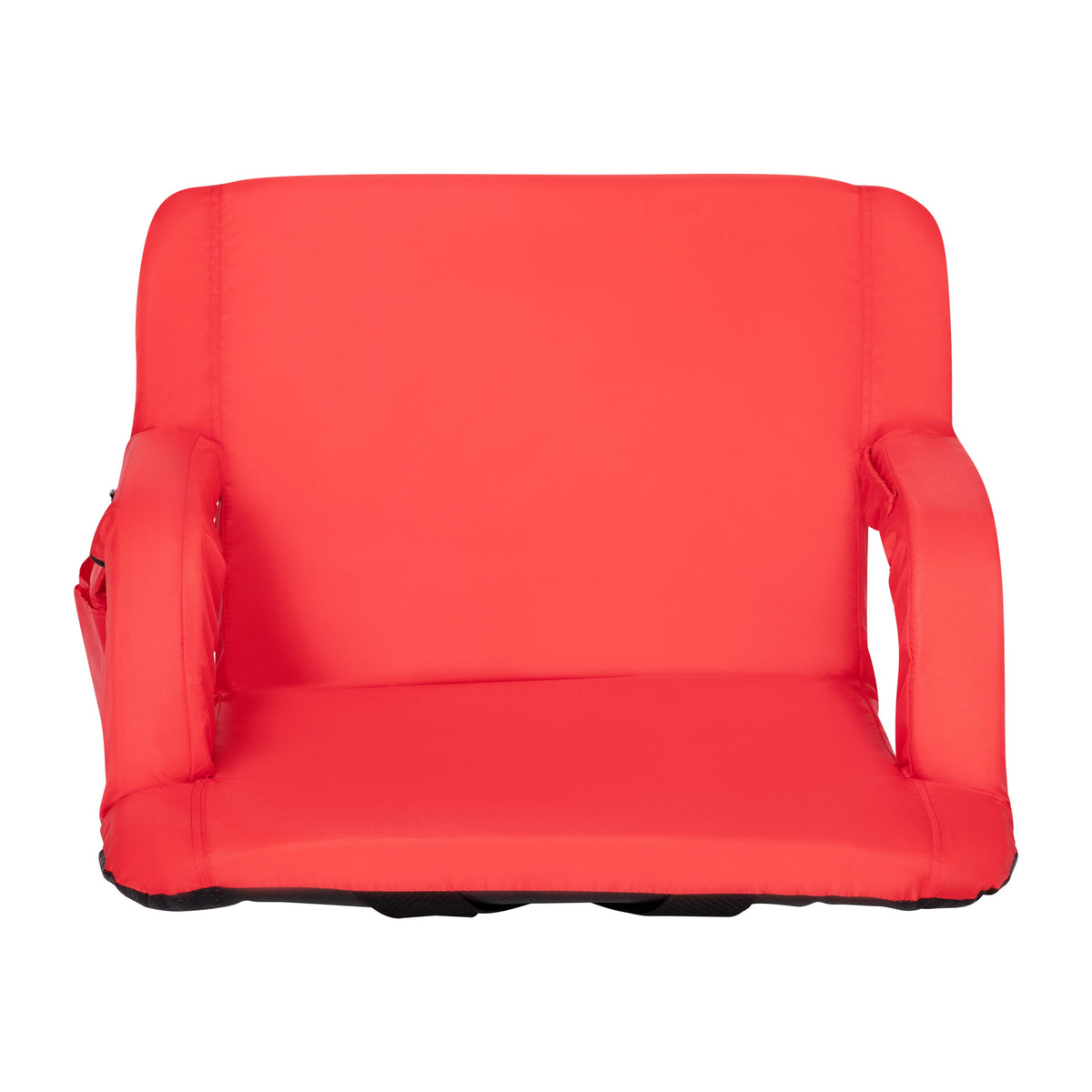 Red |#| Extra Wide Red Reclining Backpack Stadium Chair with Armrests & Storge Pockets