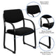 Black |#| Black Fabric Executive Side Reception Chair with Sled Base and Padded Foam Seat