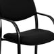 Black |#| Black Fabric Executive Side Reception Chair with Sled Base and Padded Foam Seat