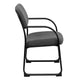 Gray |#| Gray Fabric Executive Side Reception Chair with Sled Base and Foam Padded Seat