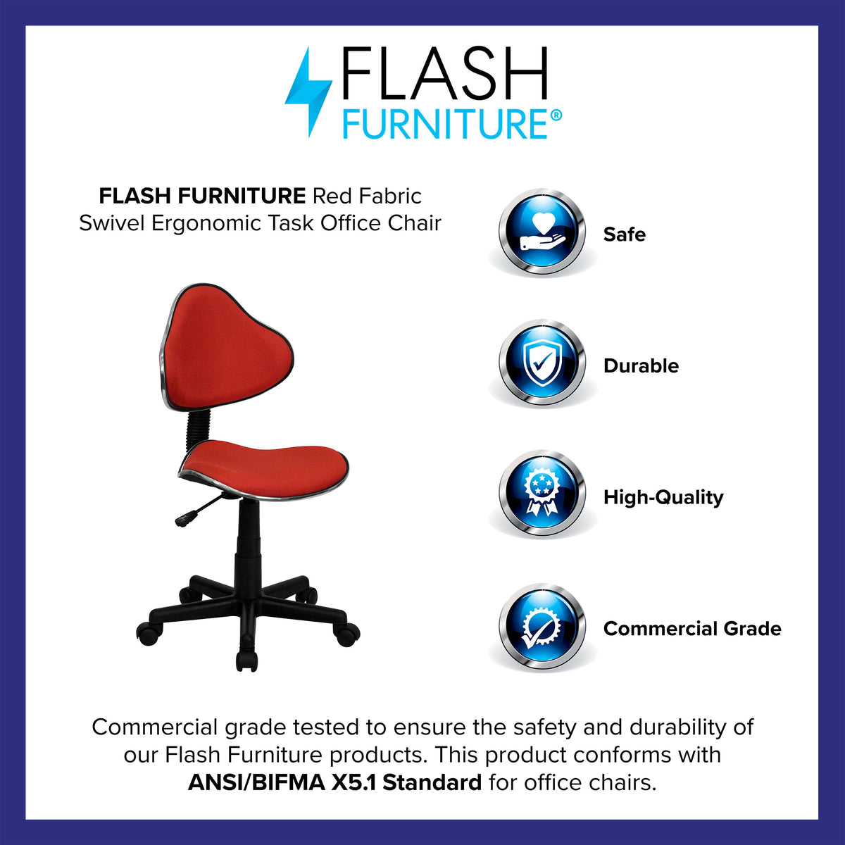 Red |#| Red Fabric Low Back Swivel Ergonomic Task Office Chair with Adjustable Height