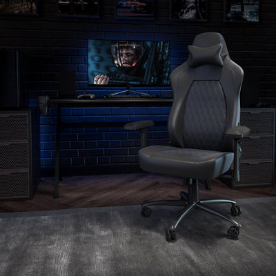Falco Ergonomic High Back Adjustable Gaming Chair with 4D Armrests, Headrest Pillow, and Adjustable Lumbar Support