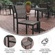 Gray |#| Commercial Grade Outdoor Faux Teak Armless Patio Dining Chair - Gray/Gray