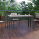 Gray |#| Commercial 55 x 31 Faux Teak Outdoor Patio Table - Gray/Gray