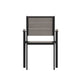 Gray |#| Commercial Grade Outdoor Faux Teak Patio Dining Chair with Arms - Gray/Gray