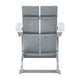 Gray |#| Indoor/Outdoor modern 2-Slat Adirondack Poly Resin Rockers in Gray - Set of 2