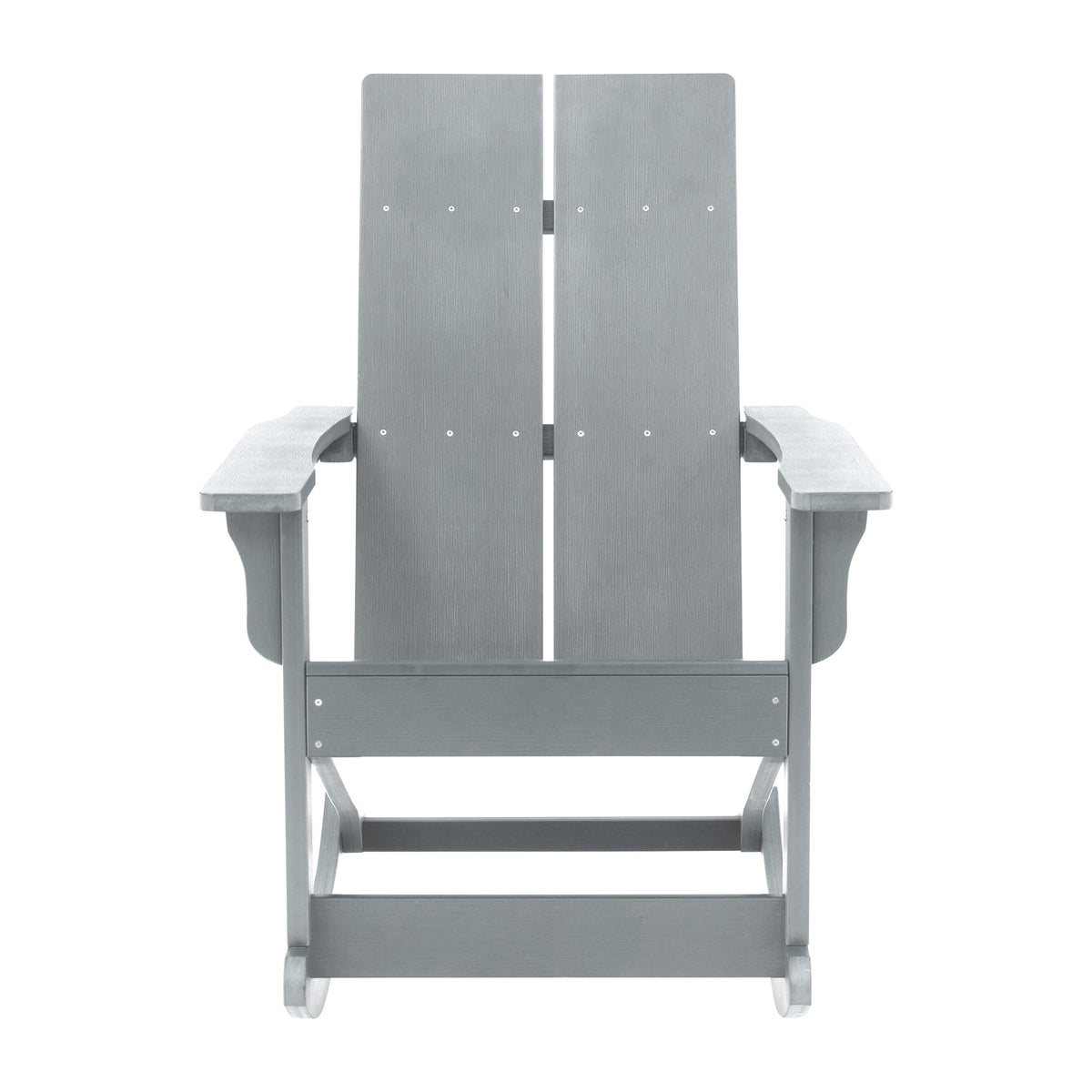 Gray |#| Indoor/Outdoor modern 2-Slat Adirondack Poly Resin Rockers in Gray - Set of 2