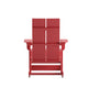 Red |#| Indoor/Outdoor modern 2-Slat Adirondack Poly Resin Rockers in Red - Set of 2