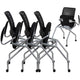 Black Fabric |#| Galaxy Mobile Nesting Chair with Curved Back and Black Fabric Seat with Arms