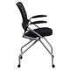 Black Fabric |#| Galaxy Mobile Nesting Chair with Curved Back and Black Fabric Seat with Arms