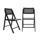 Black |#| 2 Pack Commercial Cane Rattan Folding Chairs - Wood Backs and Seats - Black