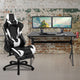 Black |#| Black/Black Gaming Desk Set - Cup/Headset Holder/Reclining & Footrest