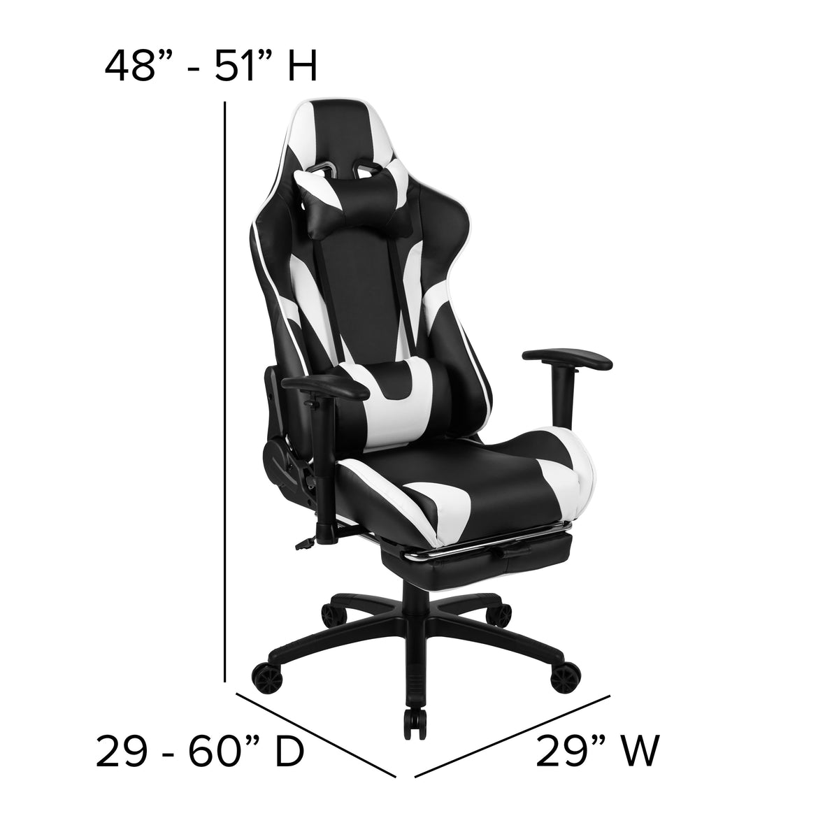 Black |#| Black/Black Gaming Desk Set - Cup/Headset Holder/Reclining & Footrest