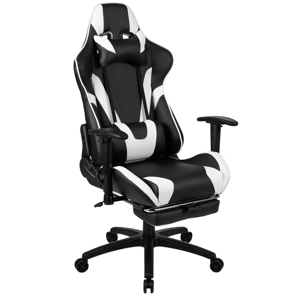 Black |#| Black/Black Gaming Desk Set - Cup/Headset Holder/Reclining & Footrest