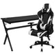 Black |#| Black/Black Gaming Desk Bundle - Cup/Headset Holder/Mouse Pad Top