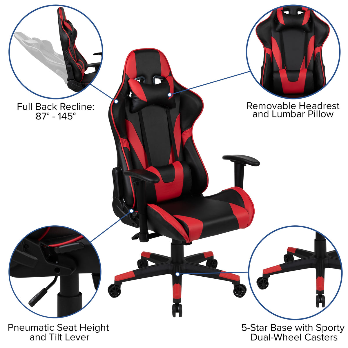 Red |#| Black/Red Gaming Desk Bundle - Cup/Headset Holder/Mouse Pad Top