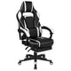 White |#| Black/White Gaming Desk Set - Cup/Headset Holder/Reclining & Footrest