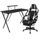 White |#| Gaming Bundle-Cup/Headphone Desk & White Reclining Footrest Chair