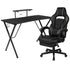 Gaming Desk with Cup Holder/Headphone Hook/Monitor Stand & Reclining Back/Arms Gaming Chair with Footrest