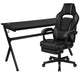 Black |#| Black/Black Gaming Desk Bundle - Cup/Headset Holder/Mouse Pad Top