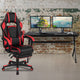 Red |#| Black/Red Gaming Desk Bundle - Cup/Headset Holder/Mouse Pad Top