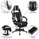 White |#| Gaming Bundle-Cup/Headphone Desk & White Reclining Footrest Chair