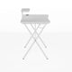 White Top/White Frame |#| White Gaming Desk - Cup Holder, Headphone Hook, Monitor/Smartphone Stand