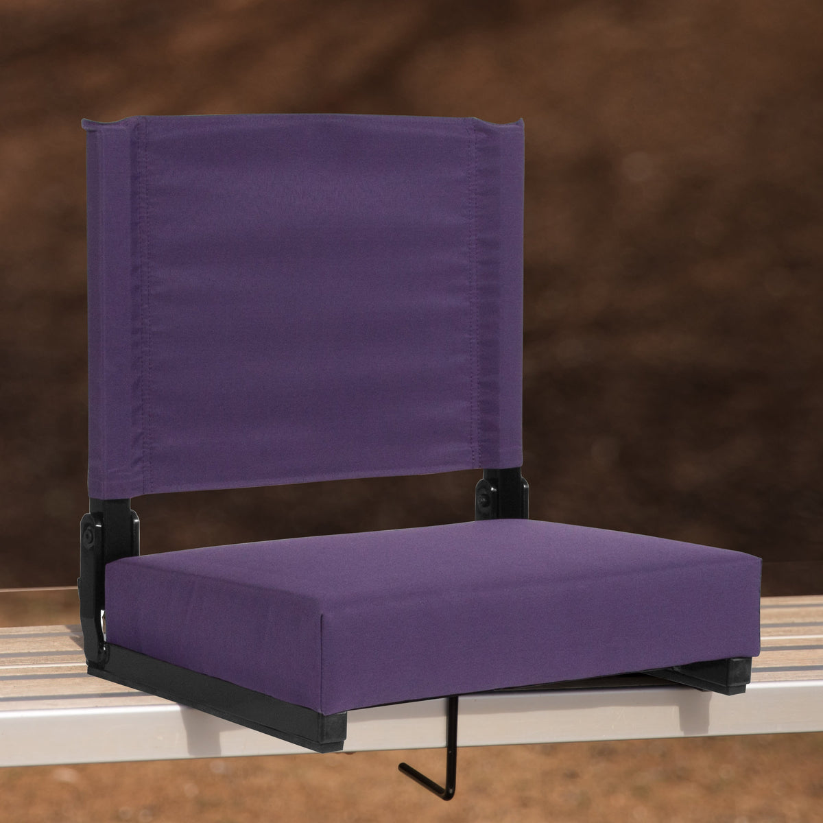 Dark Purple |#| 500 lb. Rated Lightweight Stadium Chair-Handle-Padded Seat, Dark Purple