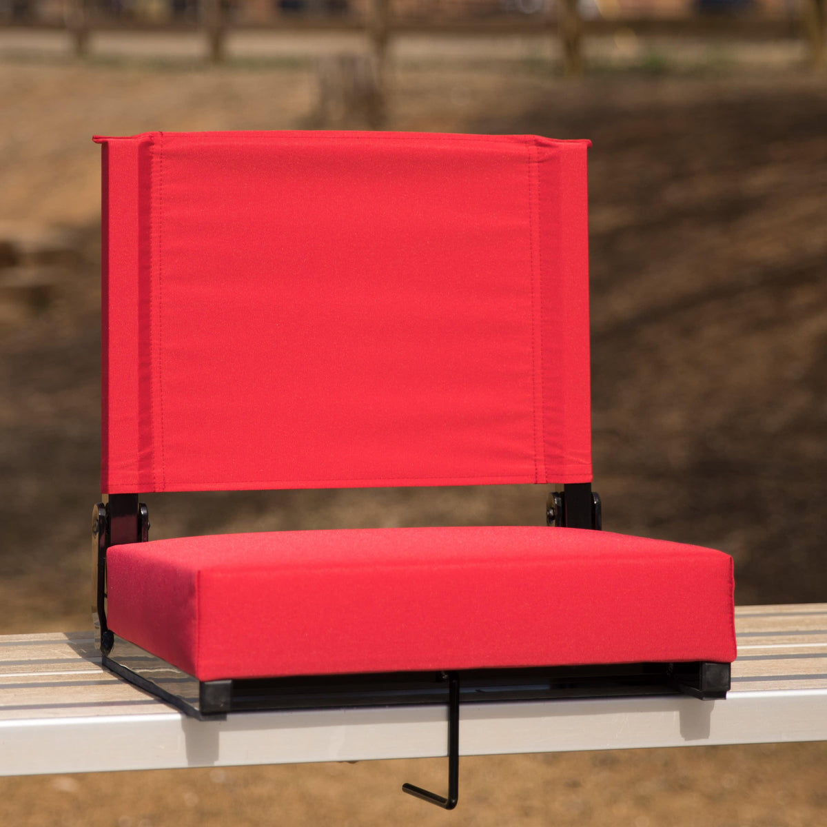 Red |#| 500 lb. Rated Lightweight Stadium Chair-Handle-Padded Seat, Red