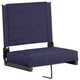 Navy |#| 500 lb. Rated Lightweight Stadium Chair-Handle-Padded Seat, Navy