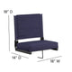 Navy |#| 500 lb. Rated Lightweight Stadium Chair-Handle-Padded Seat, Navy