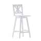 White Wash |#| Commercial 360° Swivel Wood Bar Height Stool in Antique White Wash