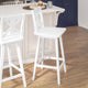 White Wash |#| Commercial 360° Swivel Wood Bar Height Stool in Antique White Wash