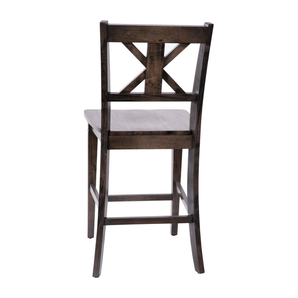Gray Wash Walnut |#| Commercial Grade Wooden Counter Height Stool in Gray Wash, Set of 2 Walnut