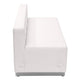 Melrose White |#| White LeatherSoft Loveseat with Stainless Steel Base - Reception Furniture