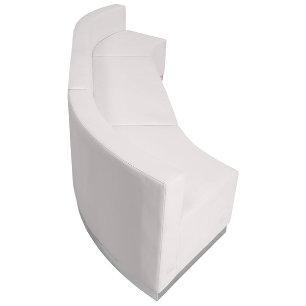 Melrose White |#| 3 PC White LeatherSoft Modular Reception Configuration w/Taut Back &Seat