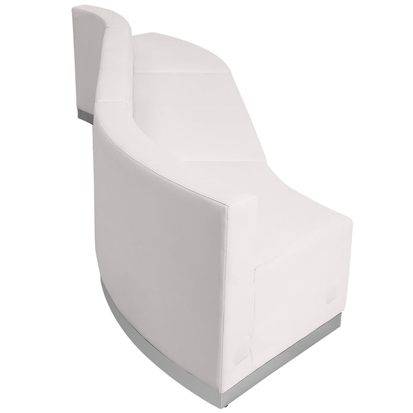 Melrose White |#| 3 PC White LeatherSoft Modular Reception Configuration w/Taut Back &Seat