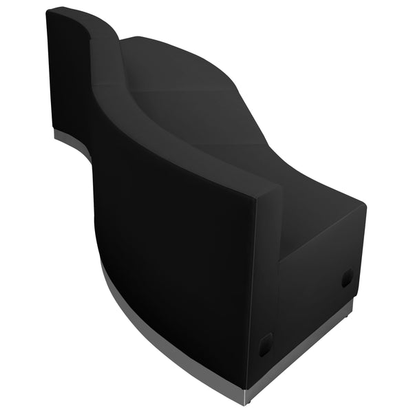 Black |#| 3 PC Black LeatherSoft Modular Reception Configuration w/Taut Back &Seat