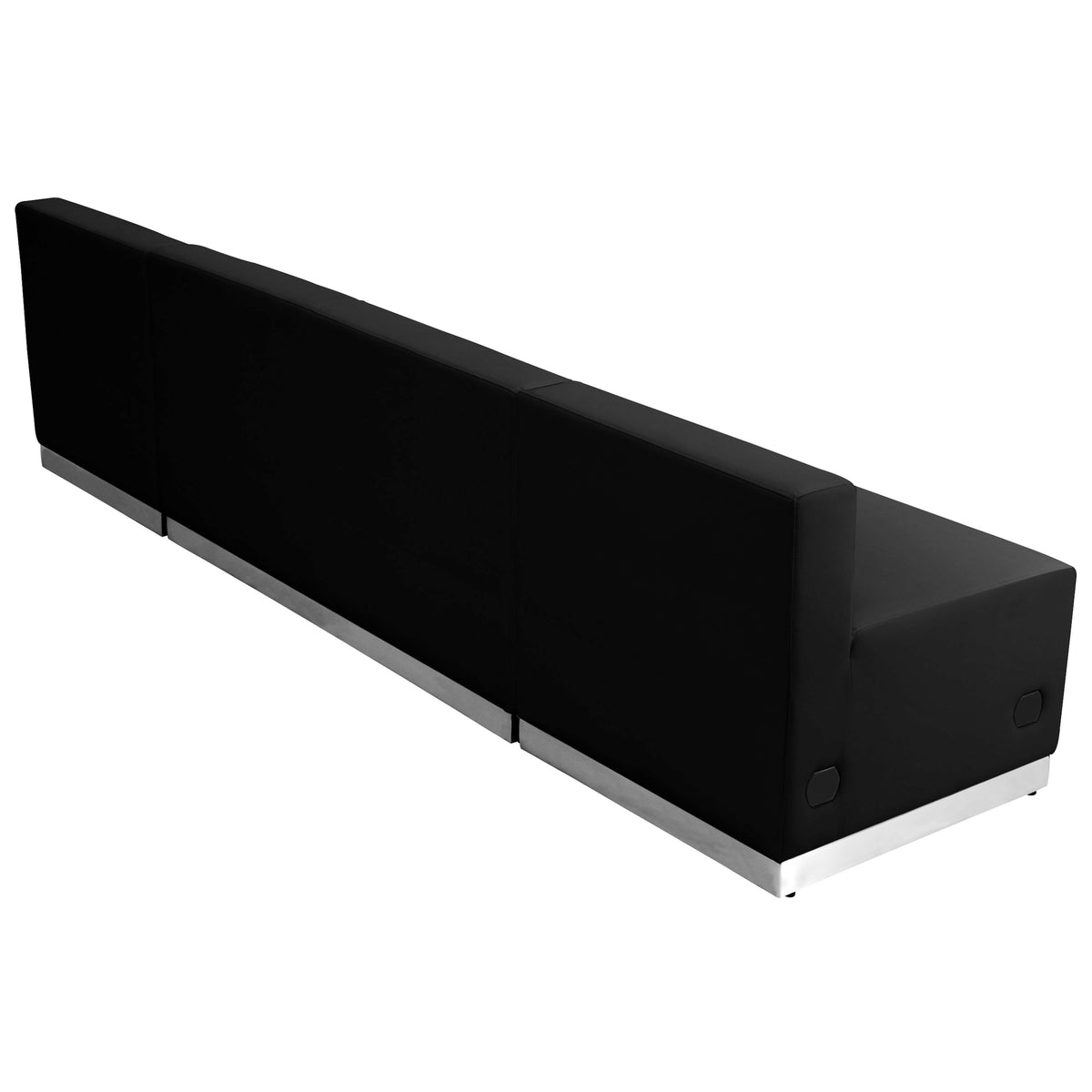 Black |#| 3 PC Black LeatherSoft Modular Reception Configuration w/Taut Back &Seat