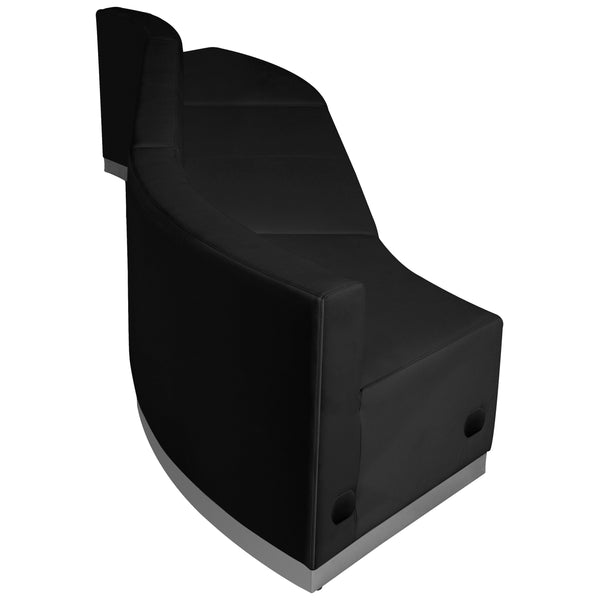 Black |#| 3 PC Black LeatherSoft Modular Reception Configuration w/Taut Back &Seat