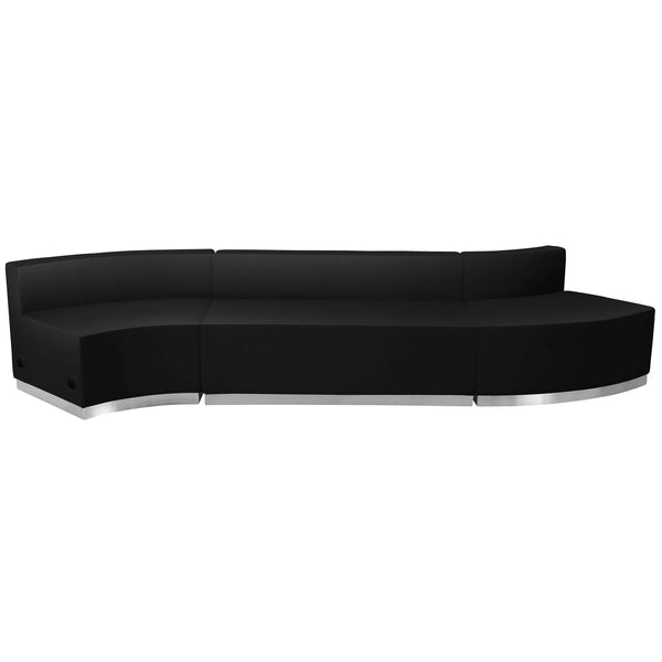 Melrose White |#| 3 PC White LeatherSoft Modular Reception Configuration w/Taut Back &Seat