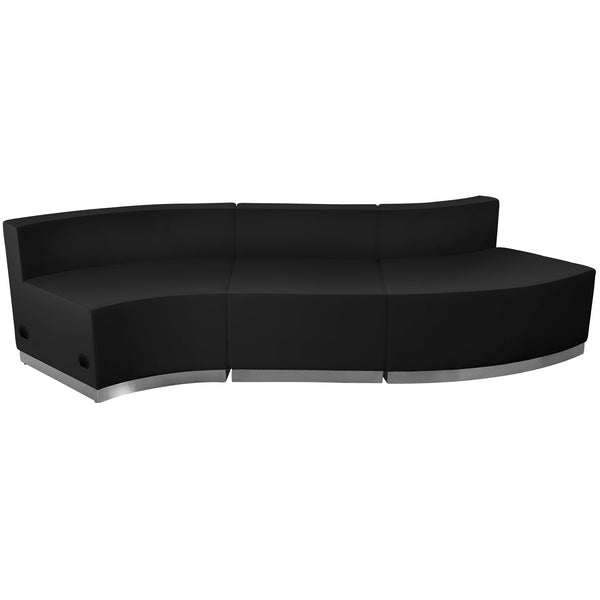 Melrose White |#| 3 PC White LeatherSoft Modular Reception Configuration w/Taut Back &Seat