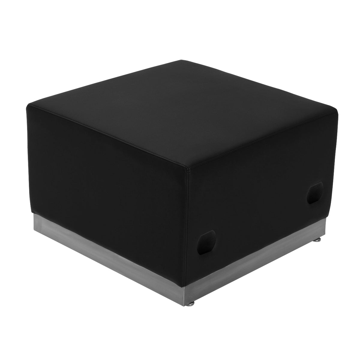 Black |#| 4 PC Black LeatherSoft Modular Reception Configuration w/Taut Back &Seat