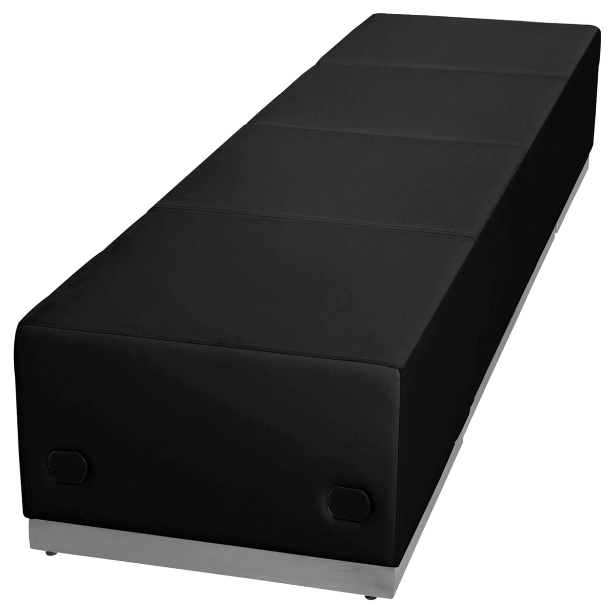 Black |#| 4 PC Black LeatherSoft Modular Reception Configuration w/Taut Back &Seat