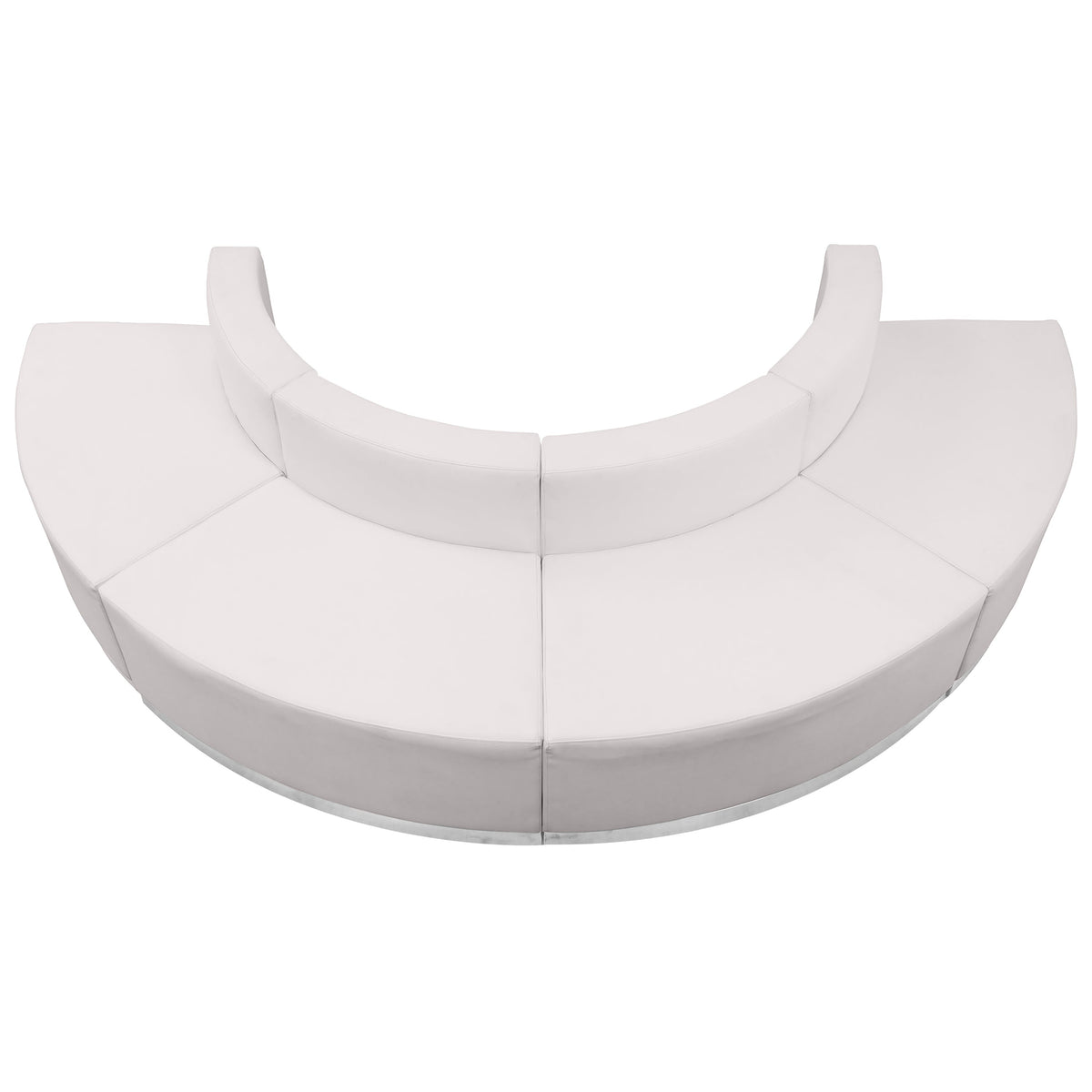 Melrose White |#| 4 PC White LeatherSoft Modular Reception Configuration w/Taut Back &Seat