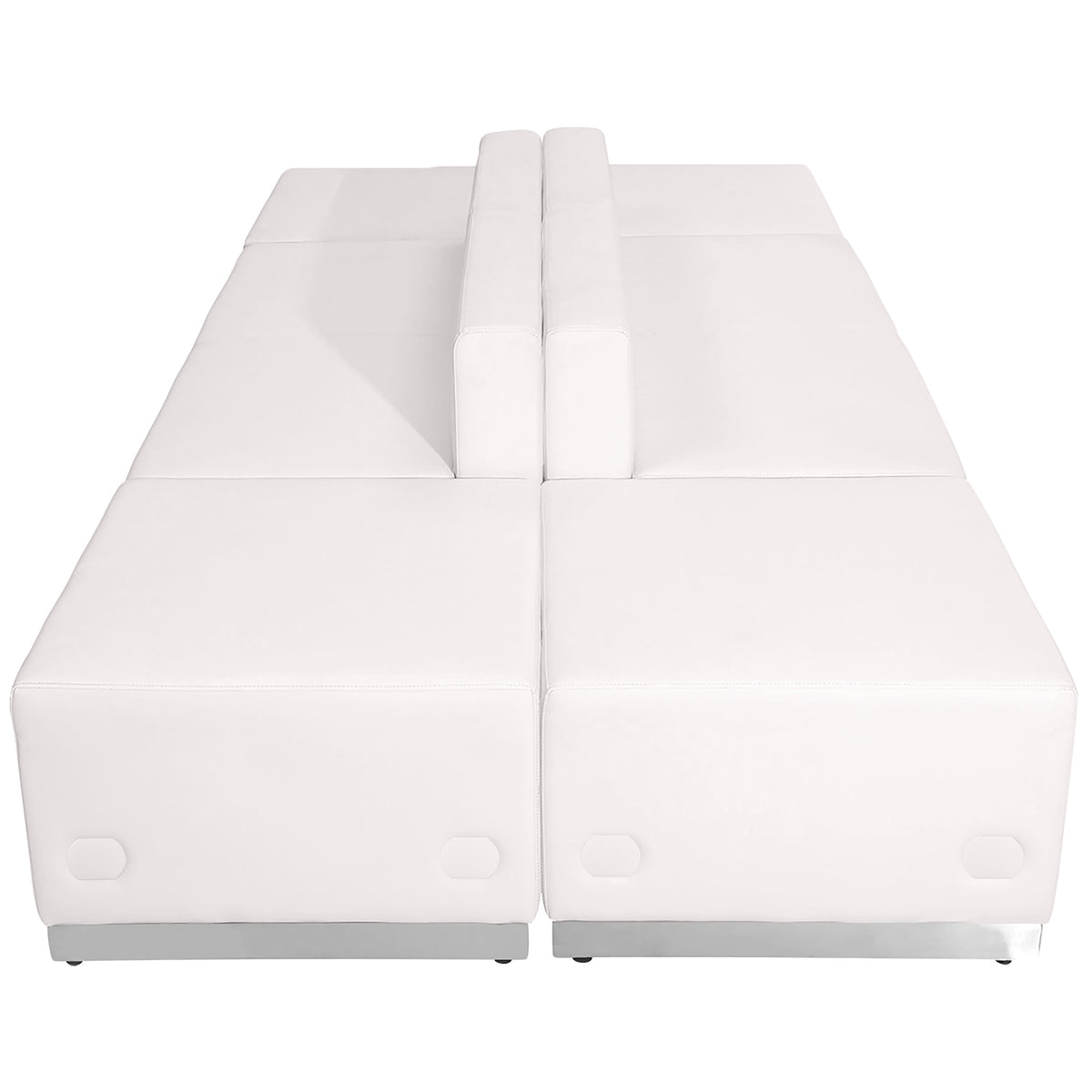 Melrose White |#| 6 PC White LeatherSoft Modular Reception Configuration w/Taut Back &Seat