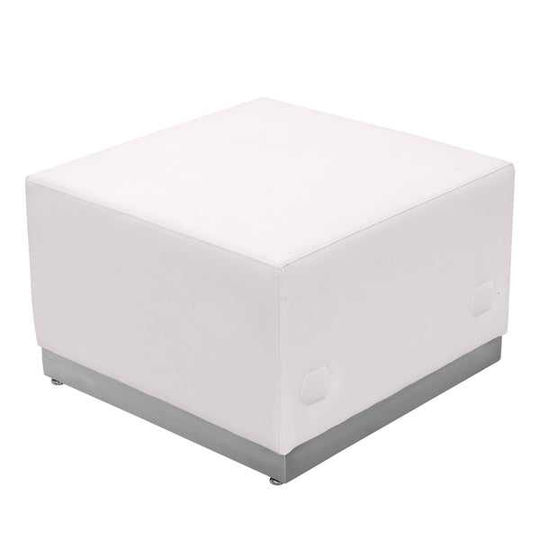 Melrose White |#| 7 PC White LeatherSoft Modular Reception Configuration w/Taut Back &Seat