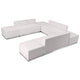 Melrose White |#| 7 PC White LeatherSoft Modular Reception Configuration w/Taut Back &Seat
